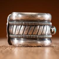 Joe H. and Teresita Quintana (Cochiti, 1915-1995 & 1924-1973) Silver and Turquoise Cuff Bracelet