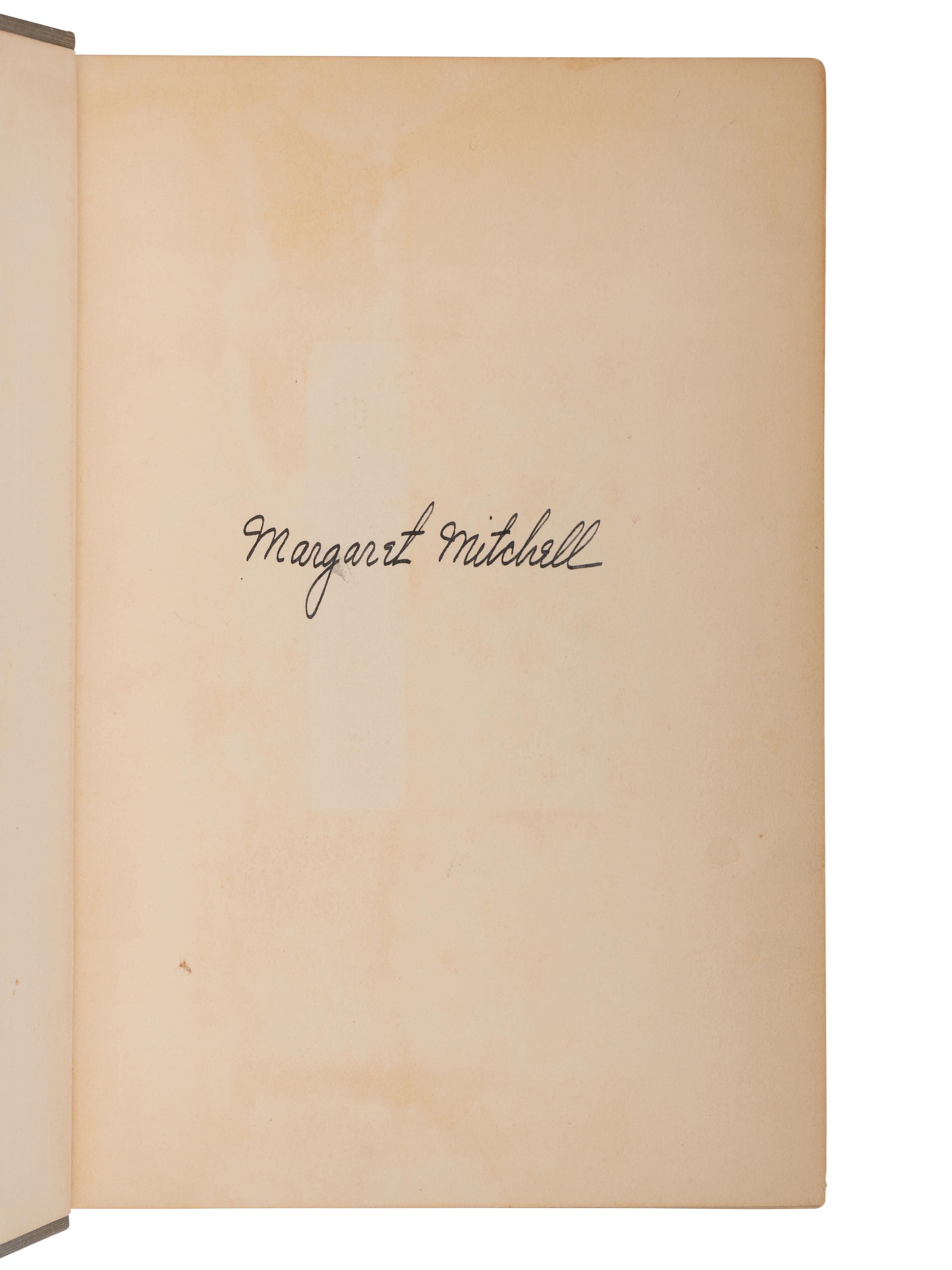 MITCHELL, Margaret (1900-1949). Gone with the Wind . New York: Macmillan, 1936.