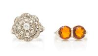 A Collection of 14 Karat White Gold Rings, 4.20 dwts.