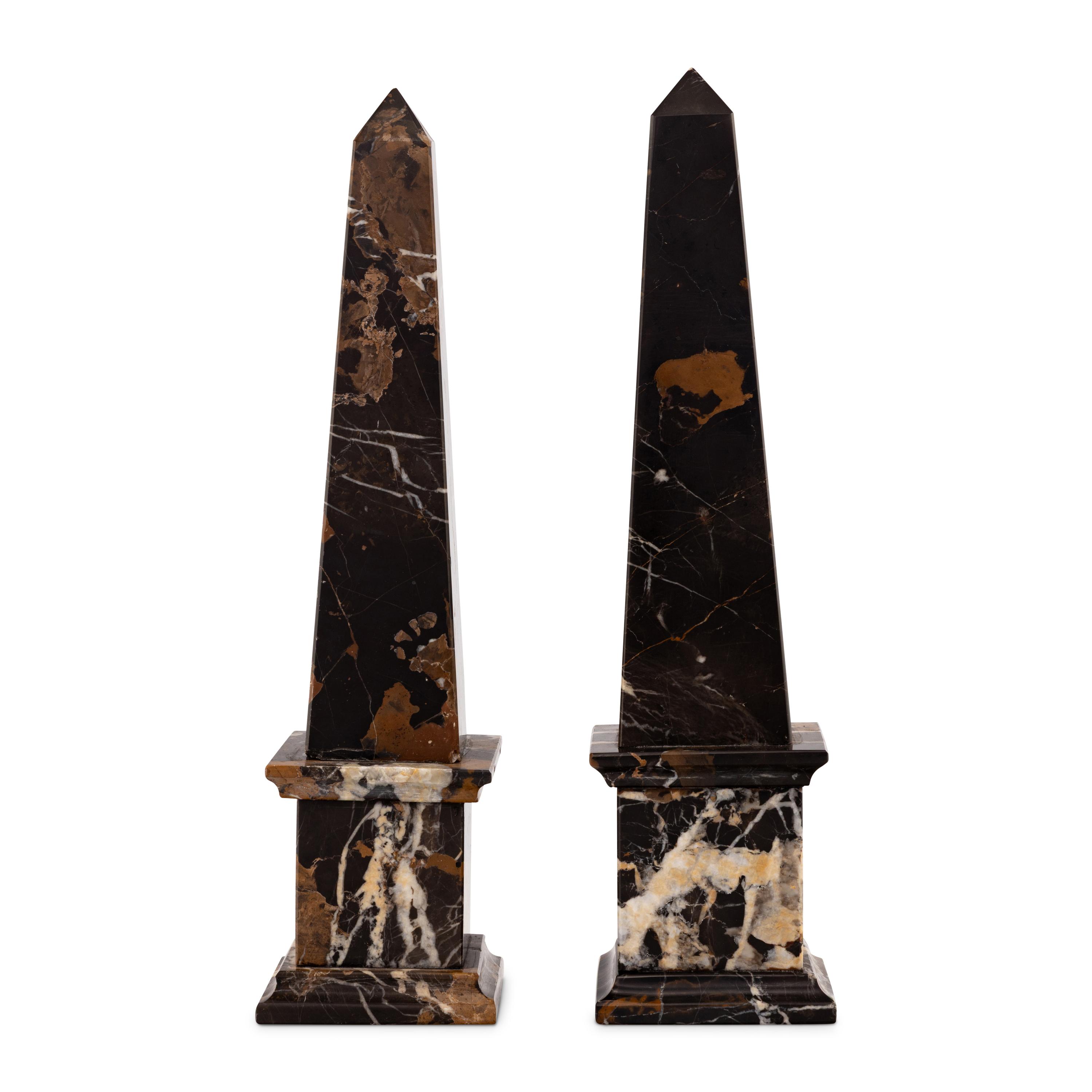 A Pair of Marble Obelisks