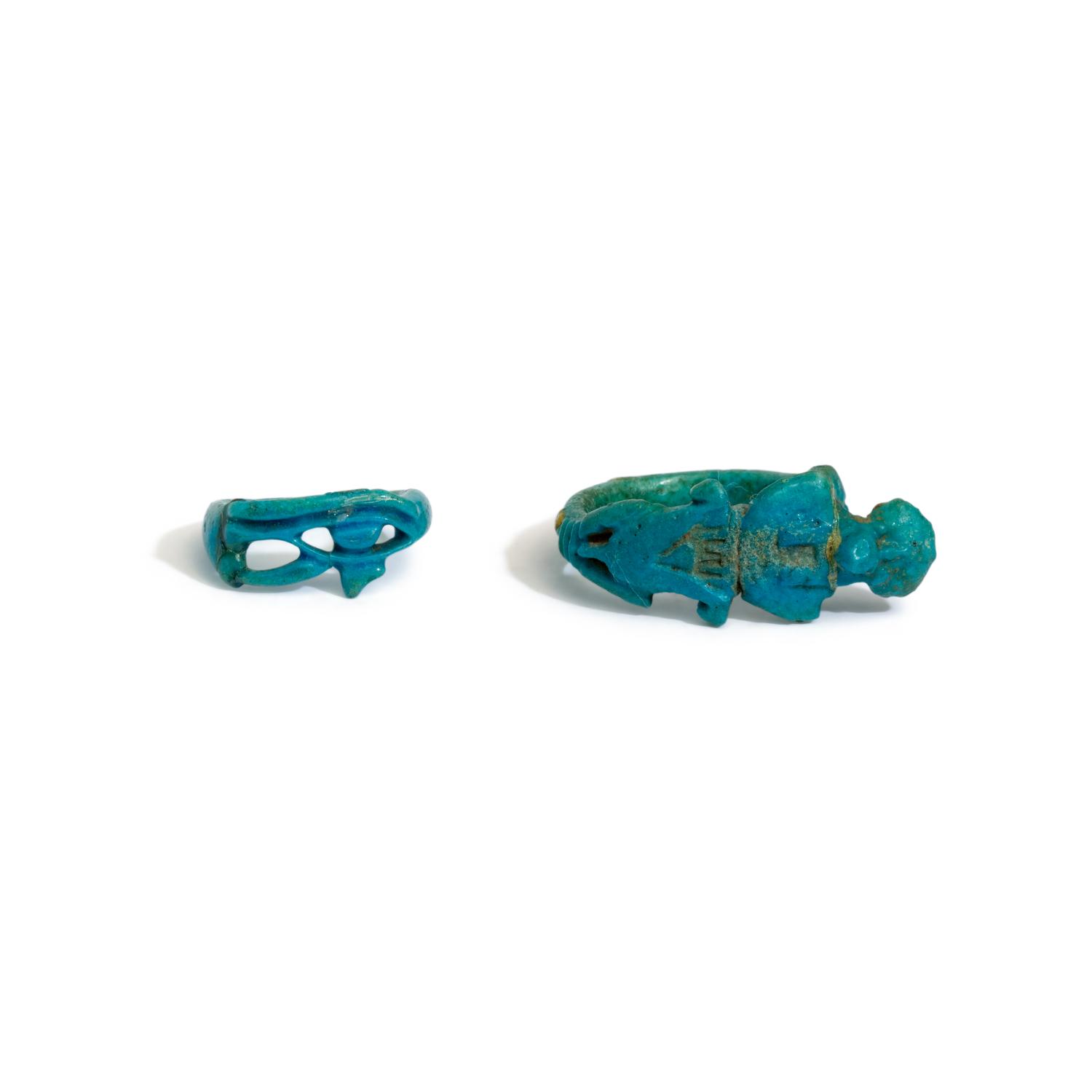 Two Egyptian Faience Rings