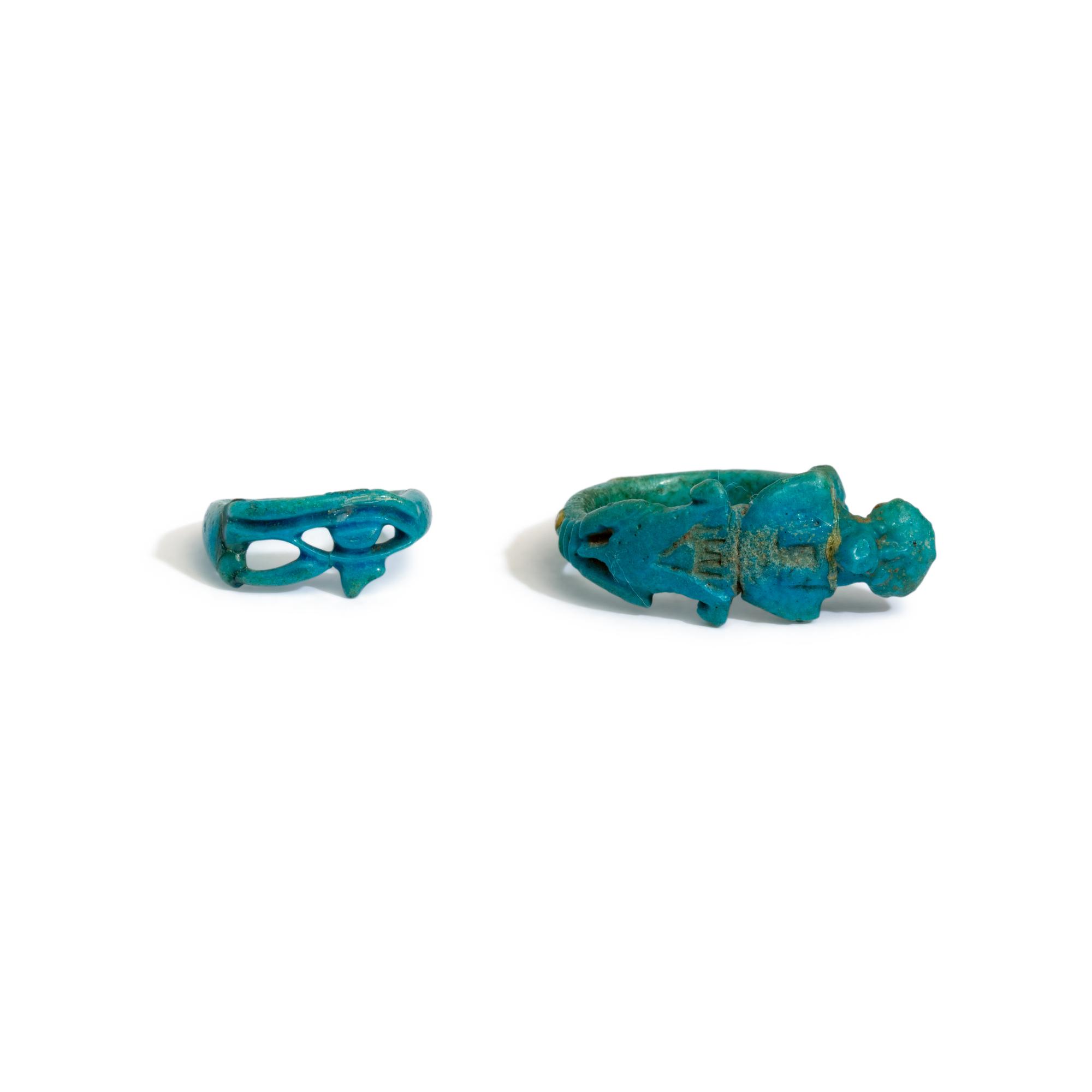 Two Egyptian Faience Rings