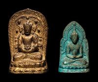 Two Chinese Figures of Seated Buddha