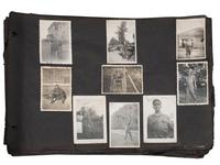 [WORLD WAR II]. Photo album and insignia belonging to an African American soldier.