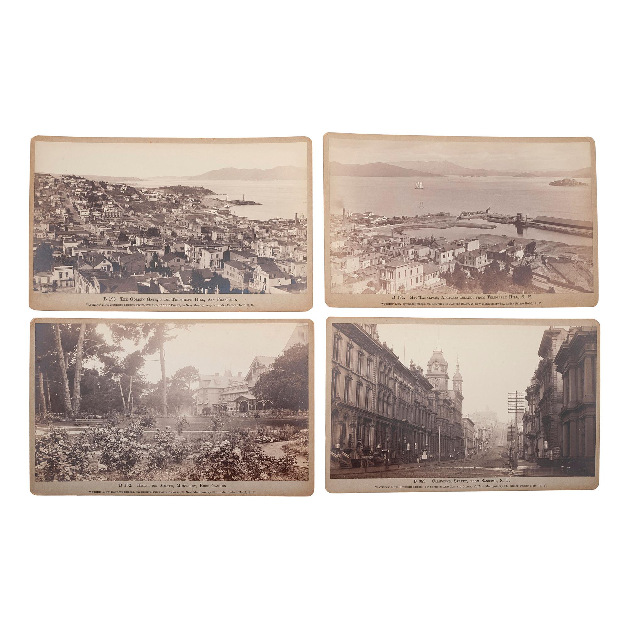 [CALIFORNIA]. A group of 7 boudoir cards by Watkins and Billington showing San Francisco including the Sutro Baths, comprising: