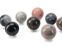 A Group of Ten Italian Grand Tour Style Marble Spherical Ornaments