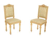 A Six-Piece Louis XIV Style Painted and Parcel Gilt Parlor Suite — 19th/20th Century