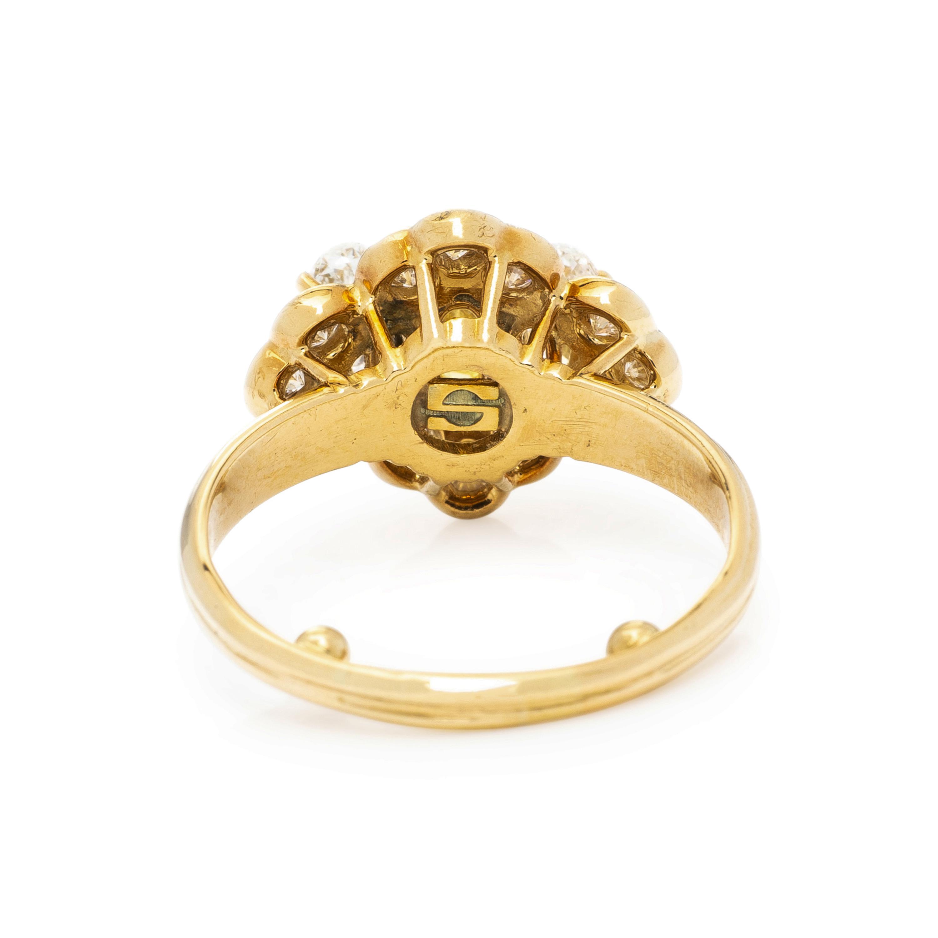 YELLOW DIAMOND AND DIAMOND RING