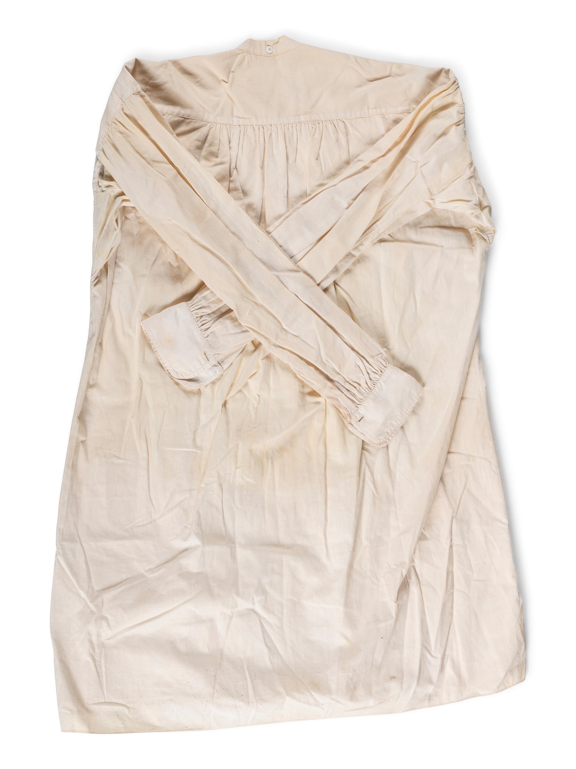 Civil War-period man's dress shirt with original buttons.