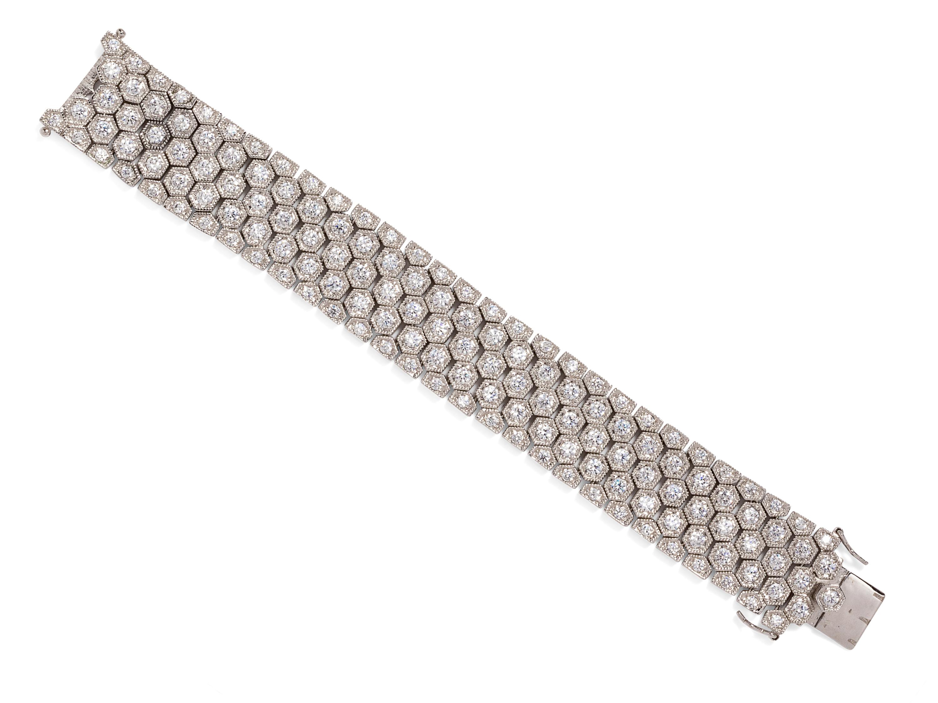 Cubic Zirconia Silver Bracelet, 1980-2000s