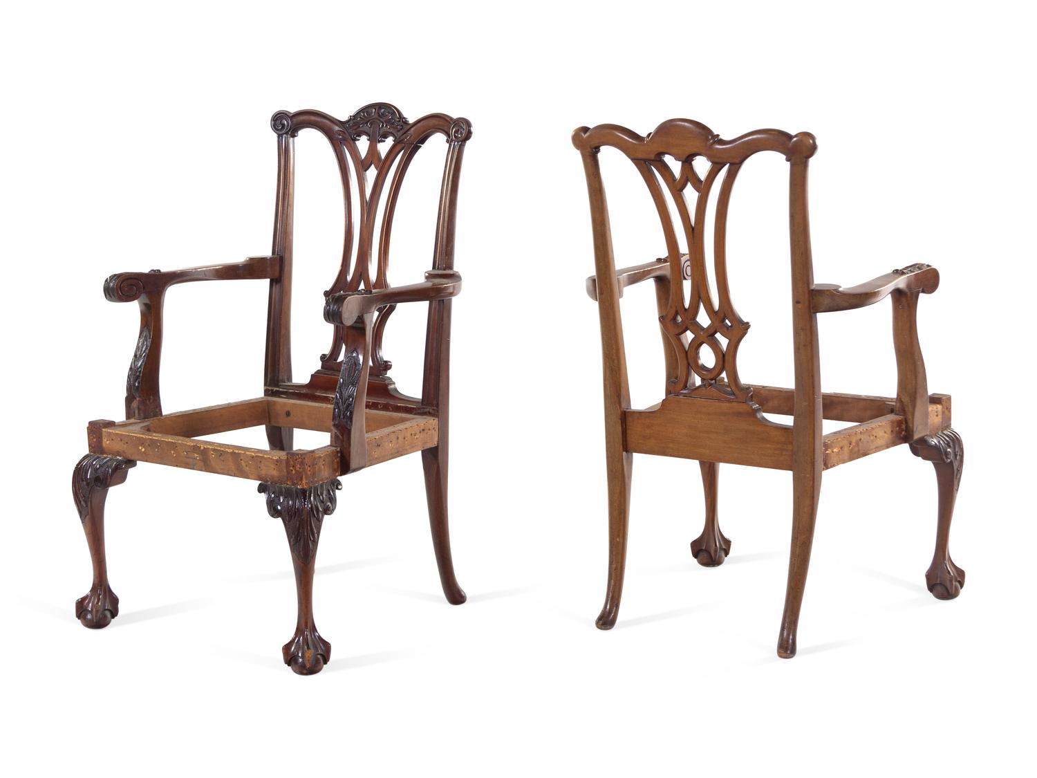A Pair of George III Style Mahogany Armchairs