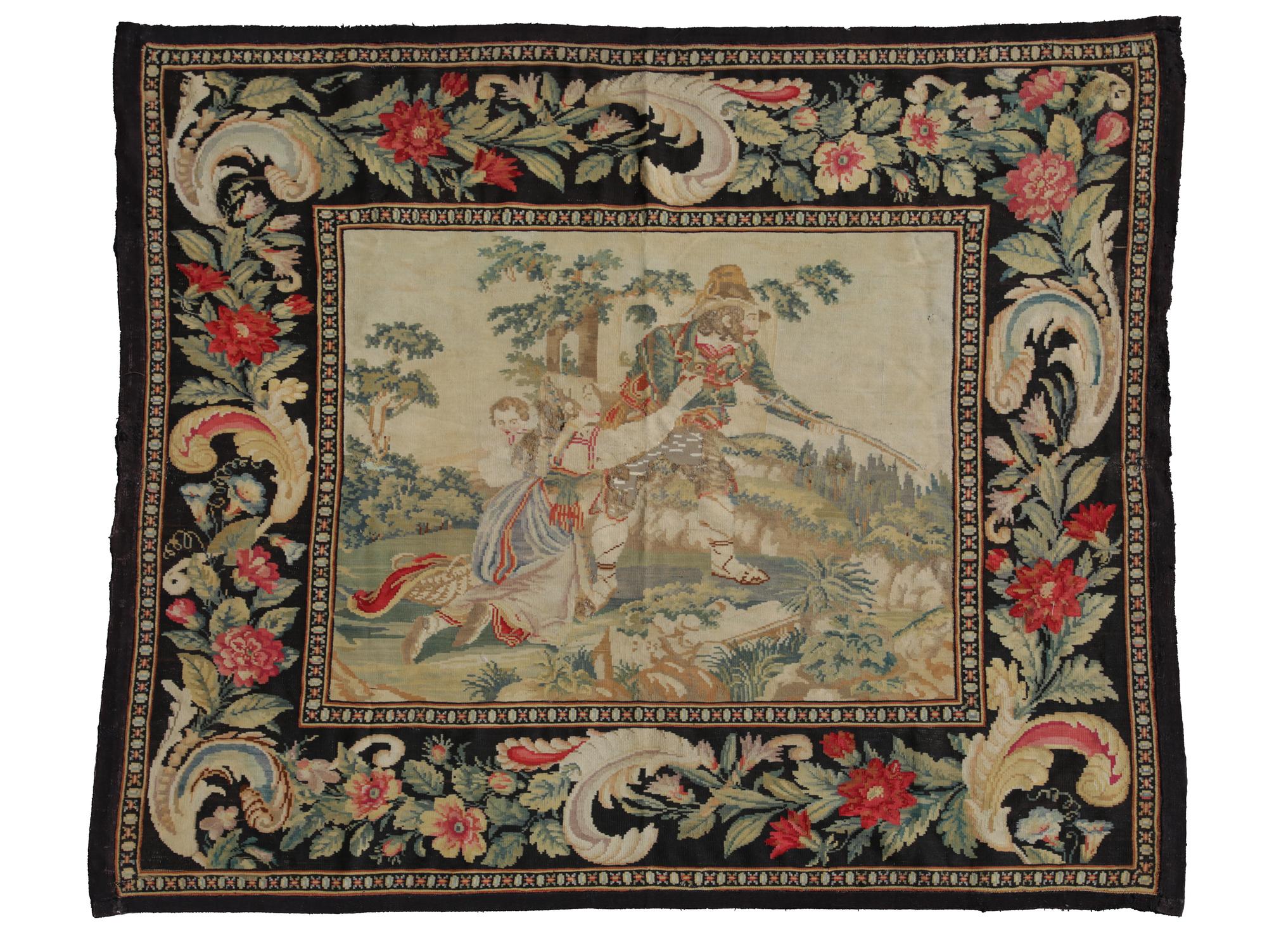 A Continental Tapestry Wall Hanging 77 3/4 x 91 1/2 inches. — 19TH CENTURY