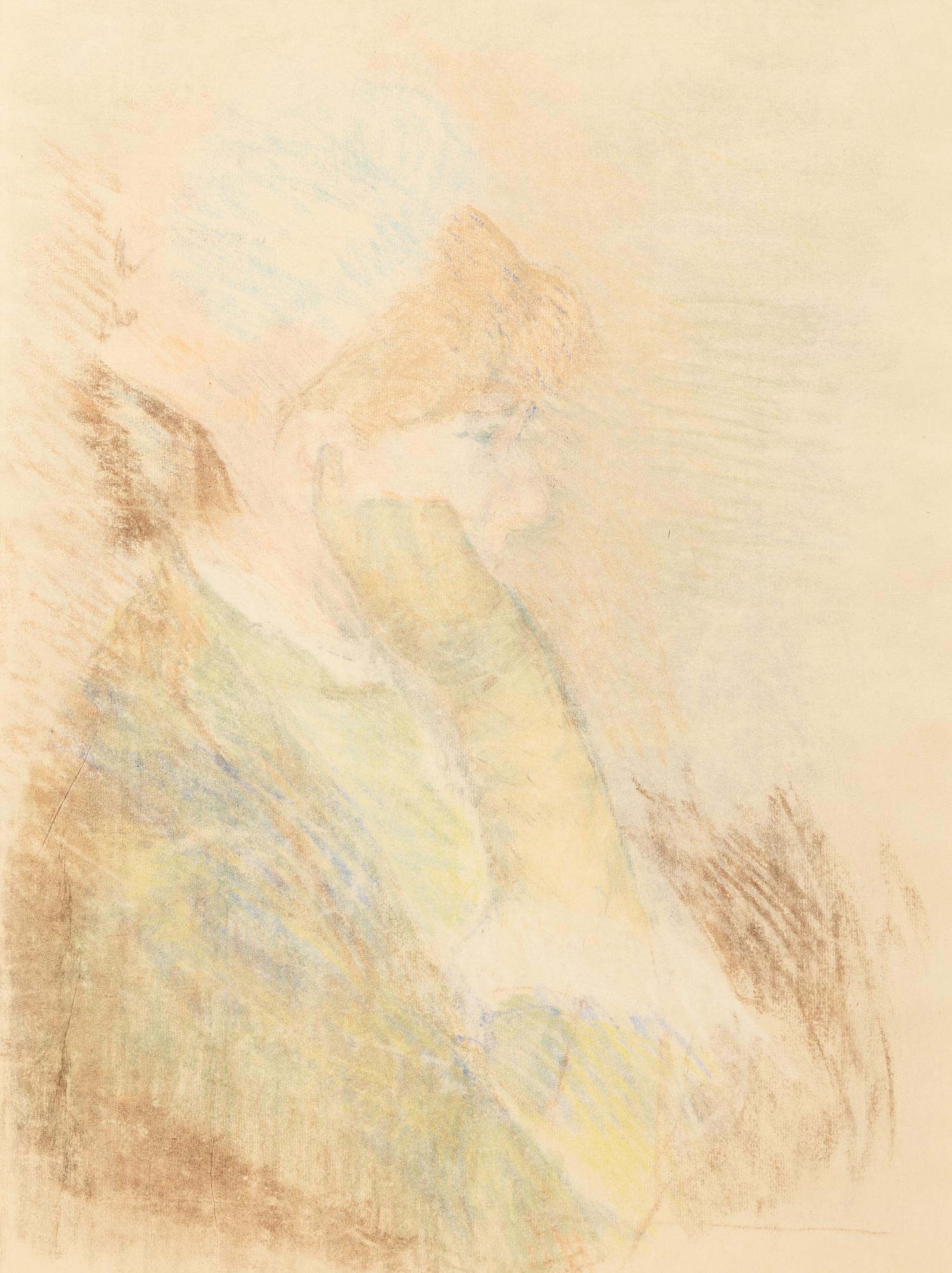 Woman Gazing to Left, Resting Her Head on Her Gloved Hand , c. 1879