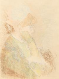 Woman Gazing to Left, Resting Her Head on Her Gloved Hand , c. 1879