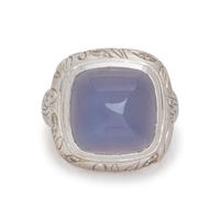 WHITE GOLD AND BLUE CHALCEDONY SET