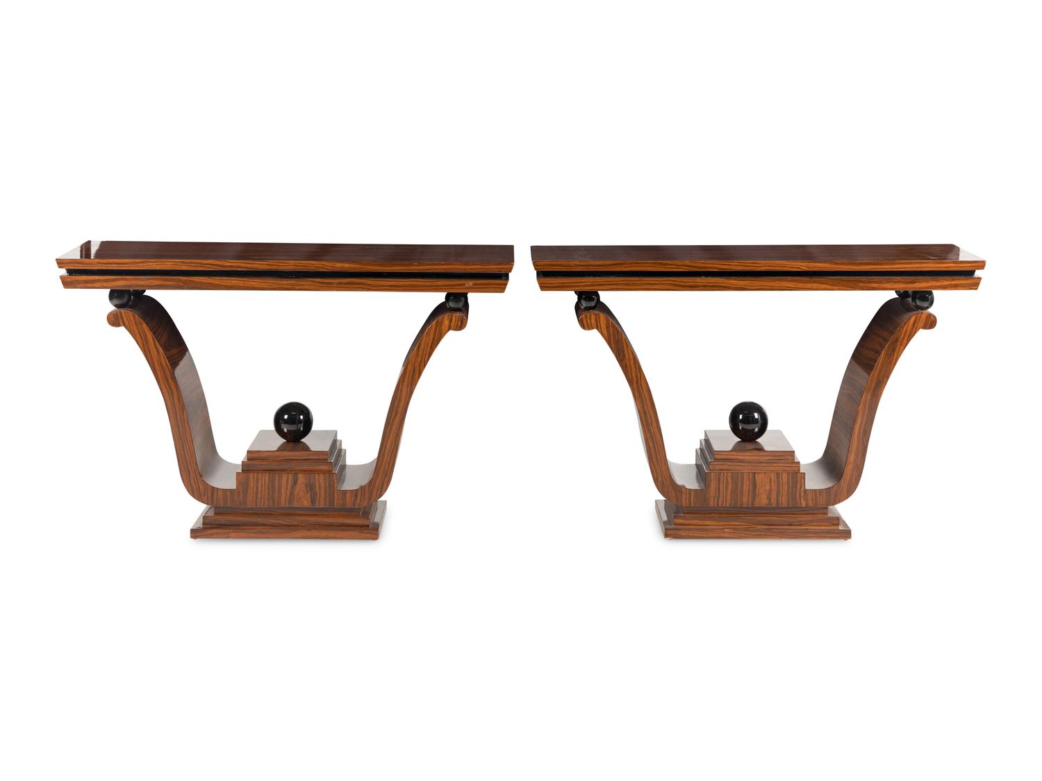 A Pair of Art Deco Style Console Tables