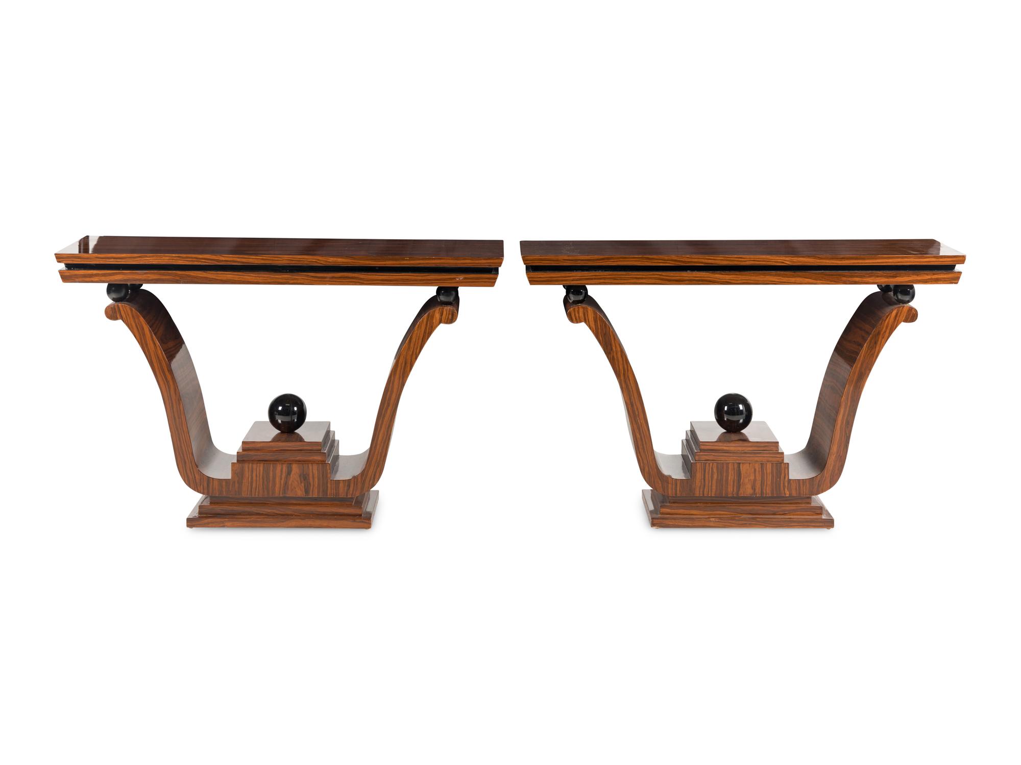 A Pair of Art Deco Style Console Tables