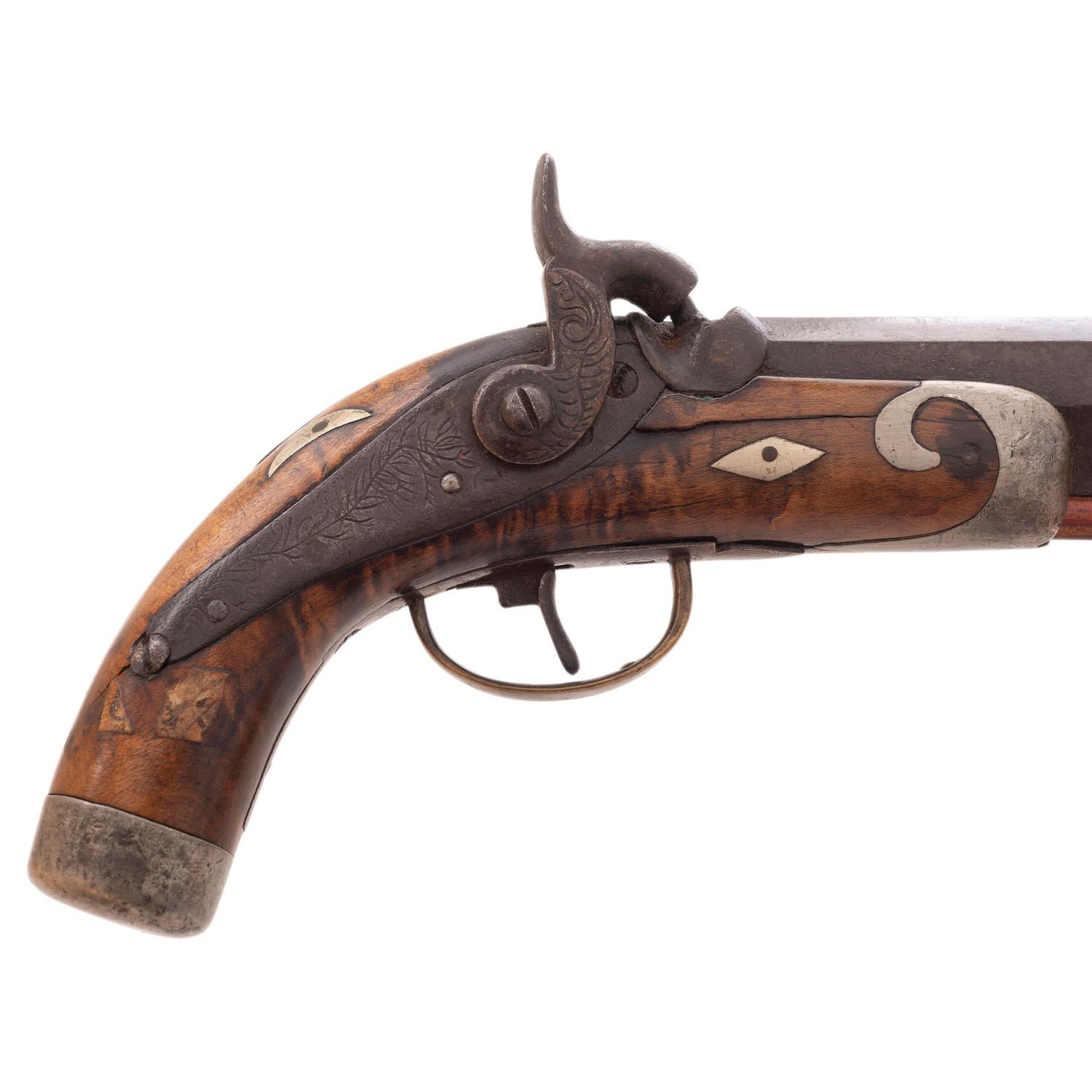 American Made "Kentucky" Style Percussion Frontier Pistol