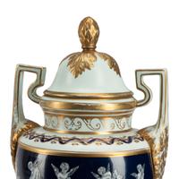 A Pair of Pâte-sur-Pâte Urns