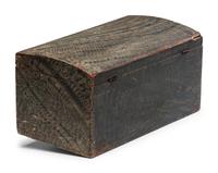A Country Federal Blue Sponge Painted Pine Dome Top Box, 19th Century
