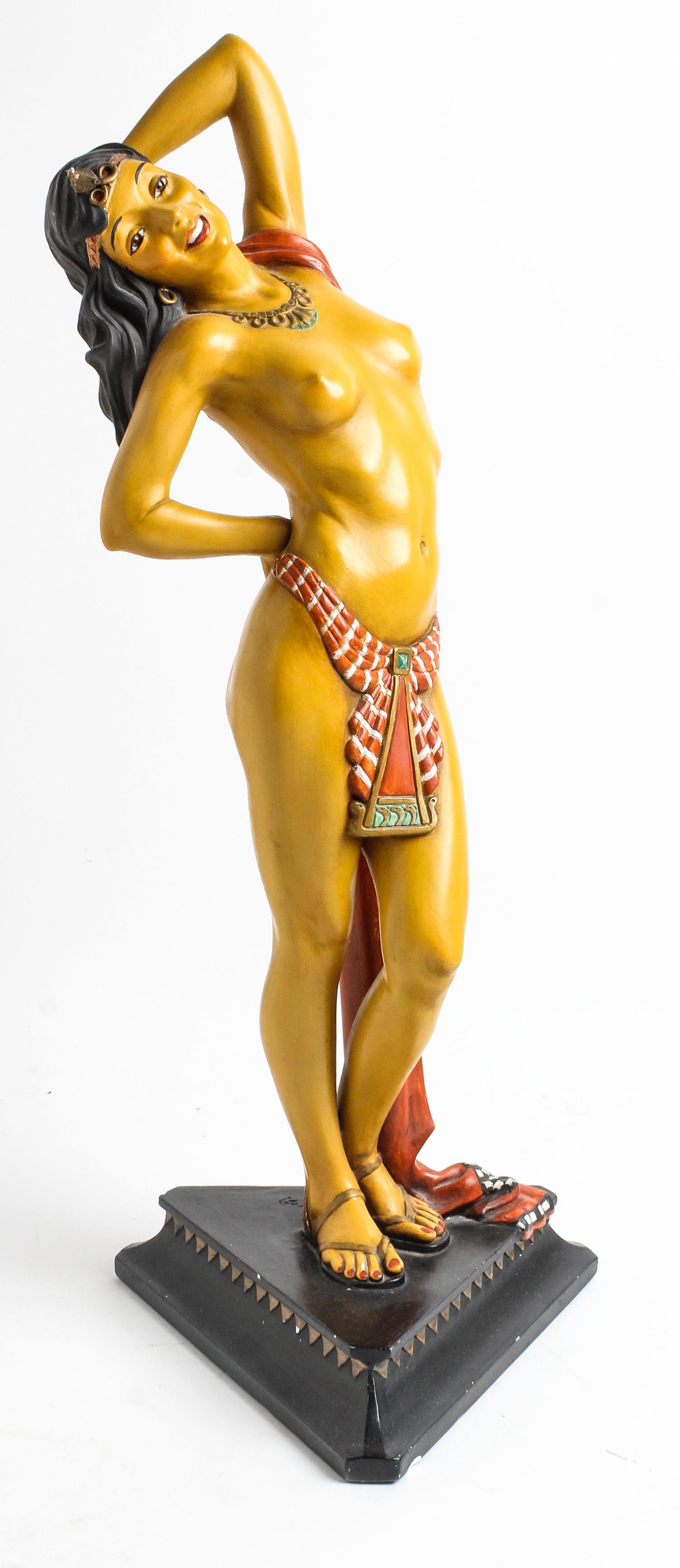 A Plaster Art Deco Style Figure of a Woman Height 24 1/4 inches