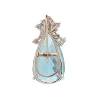 AQUAMARINE AND DIAMOND PENDANT