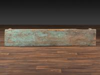 A Primitive Country Blue Painted Pine Bucket Bench