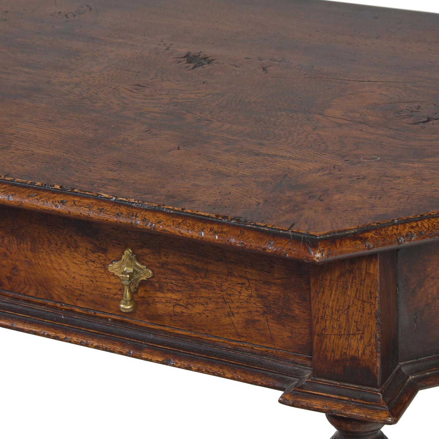 A Baroque Style Burl Oak Console Table