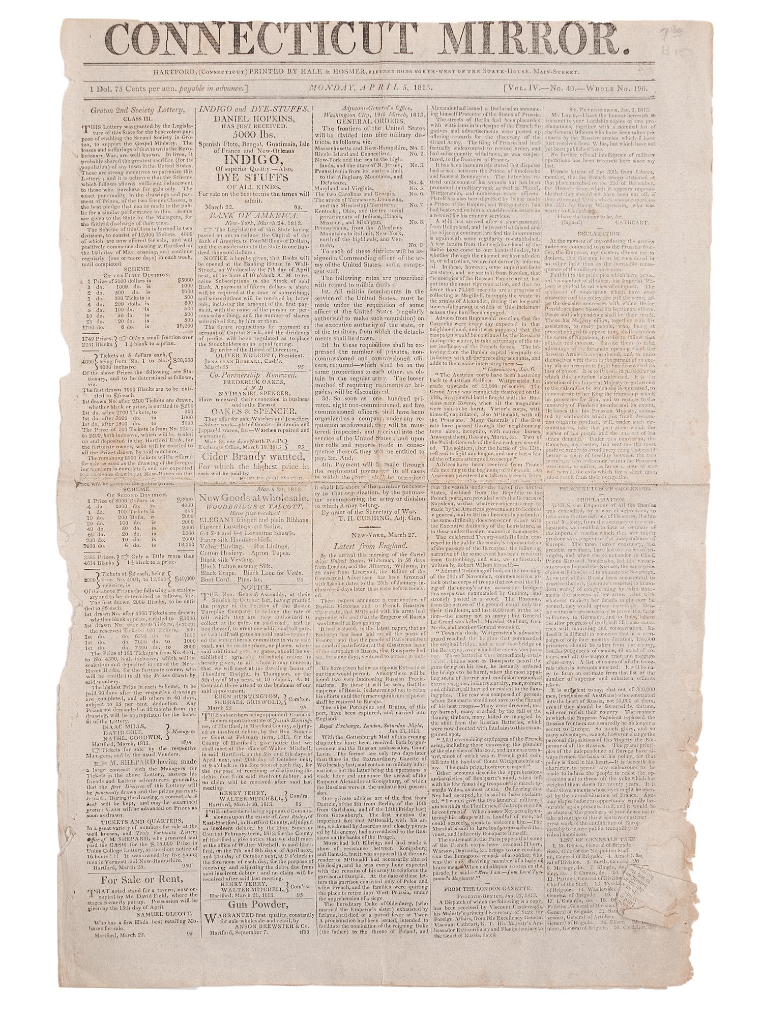 [PERIODICALS]. A group of 13 nineteenth-century newspapers and publications, including The Emancipator and the Catholic newspaper of the Yankton Sioux.