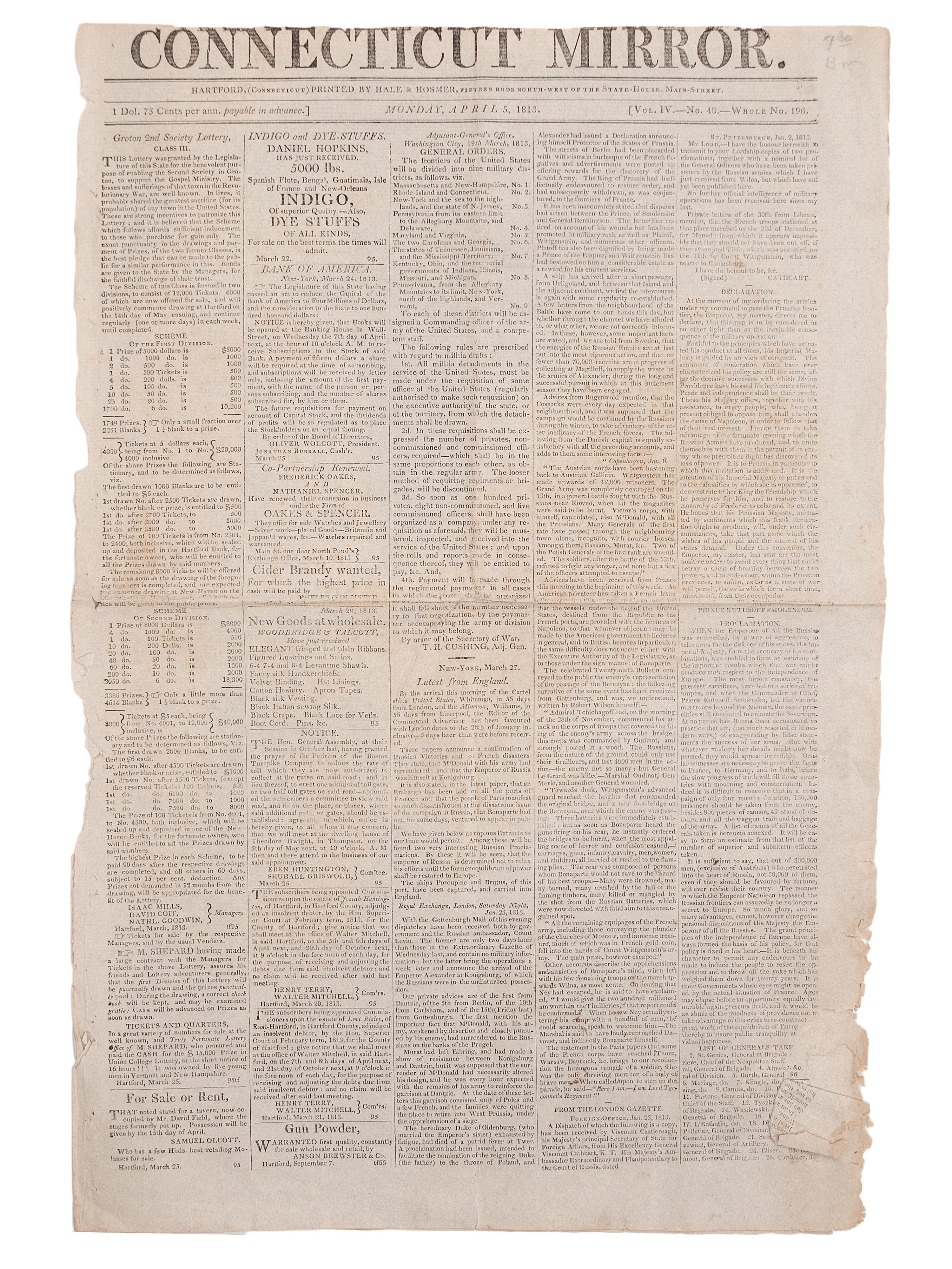 [PERIODICALS]. A group of 13 nineteenth-century newspapers and publications, including The Emancipator and the Catholic newspaper of the Yankton Sioux.