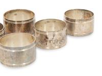 Twenty-two English Silver Napkin Rings by J. A. Campbell, London 1977-2012