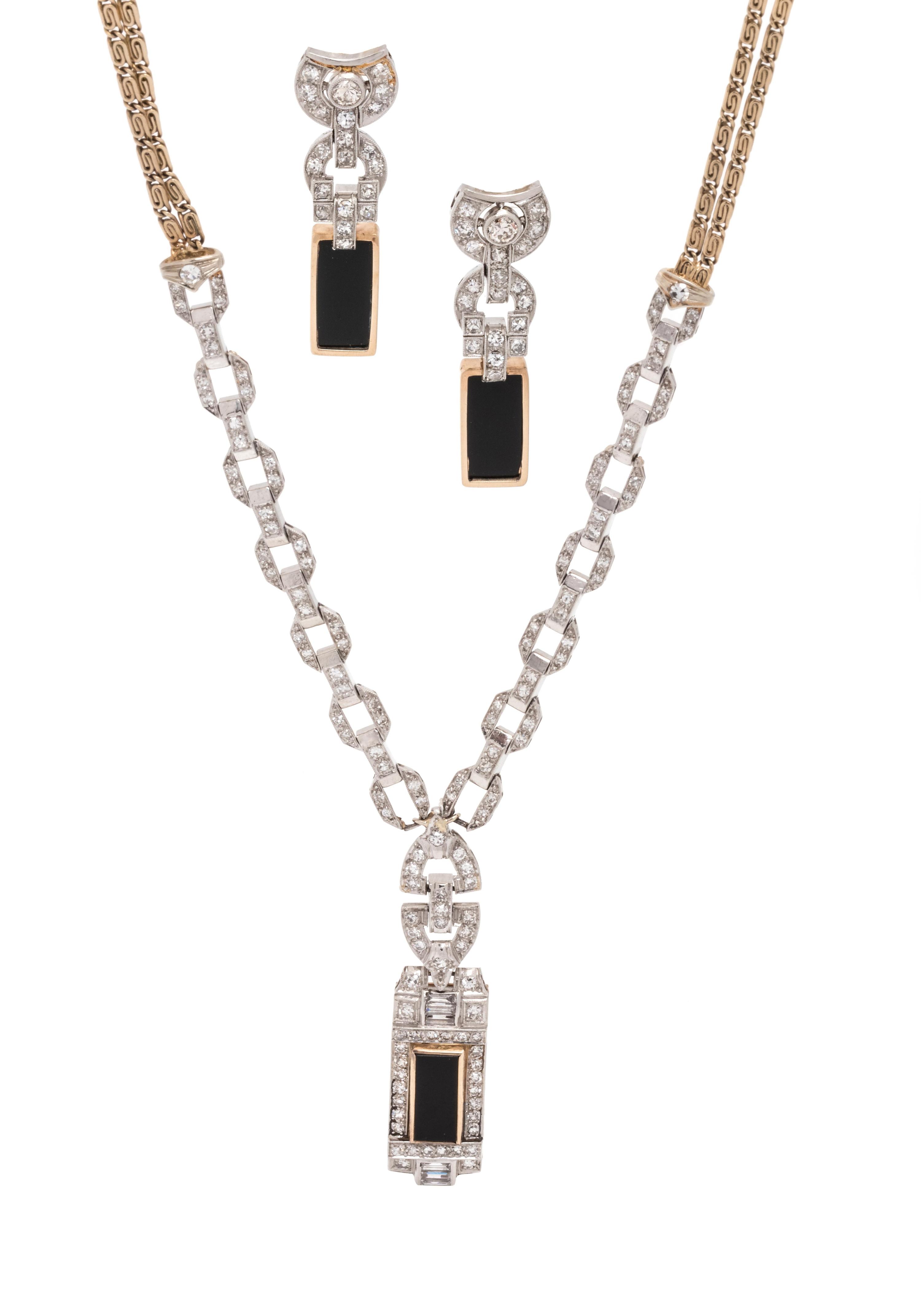 DIAMOND AND ONYX SET