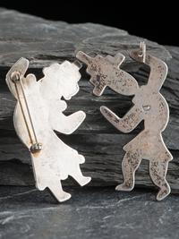 Zuni Mosaic Inlay Rainbow Man Pin and Pendant