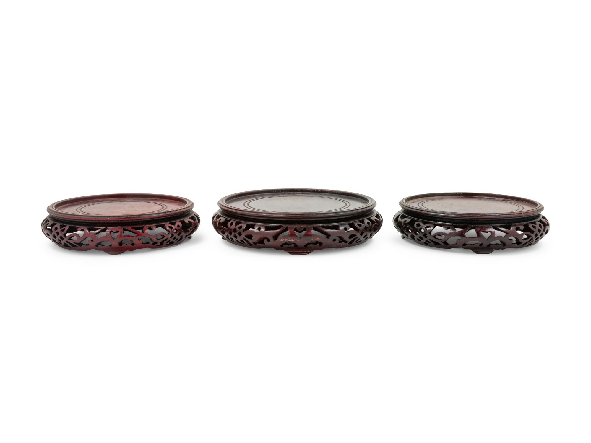 Eleven Chinese Hardwood Stands