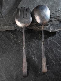 Navajo Heavily Stamped Silver Salad Server, with UITA22 Stamp