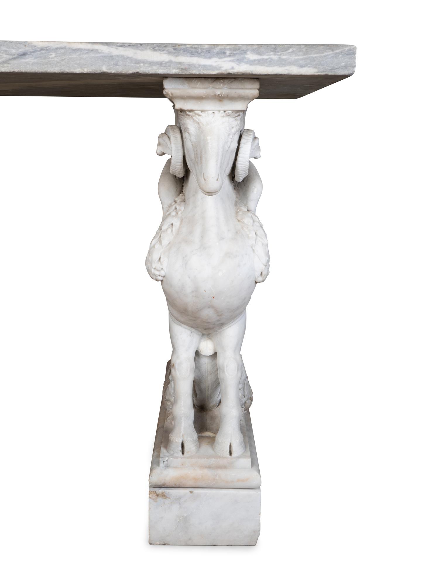 An Italian Carved Marble Table — IN THE MANNER OF FRANCESCO ANTONIO FRANZONI, 18TH/19TH CENTURY