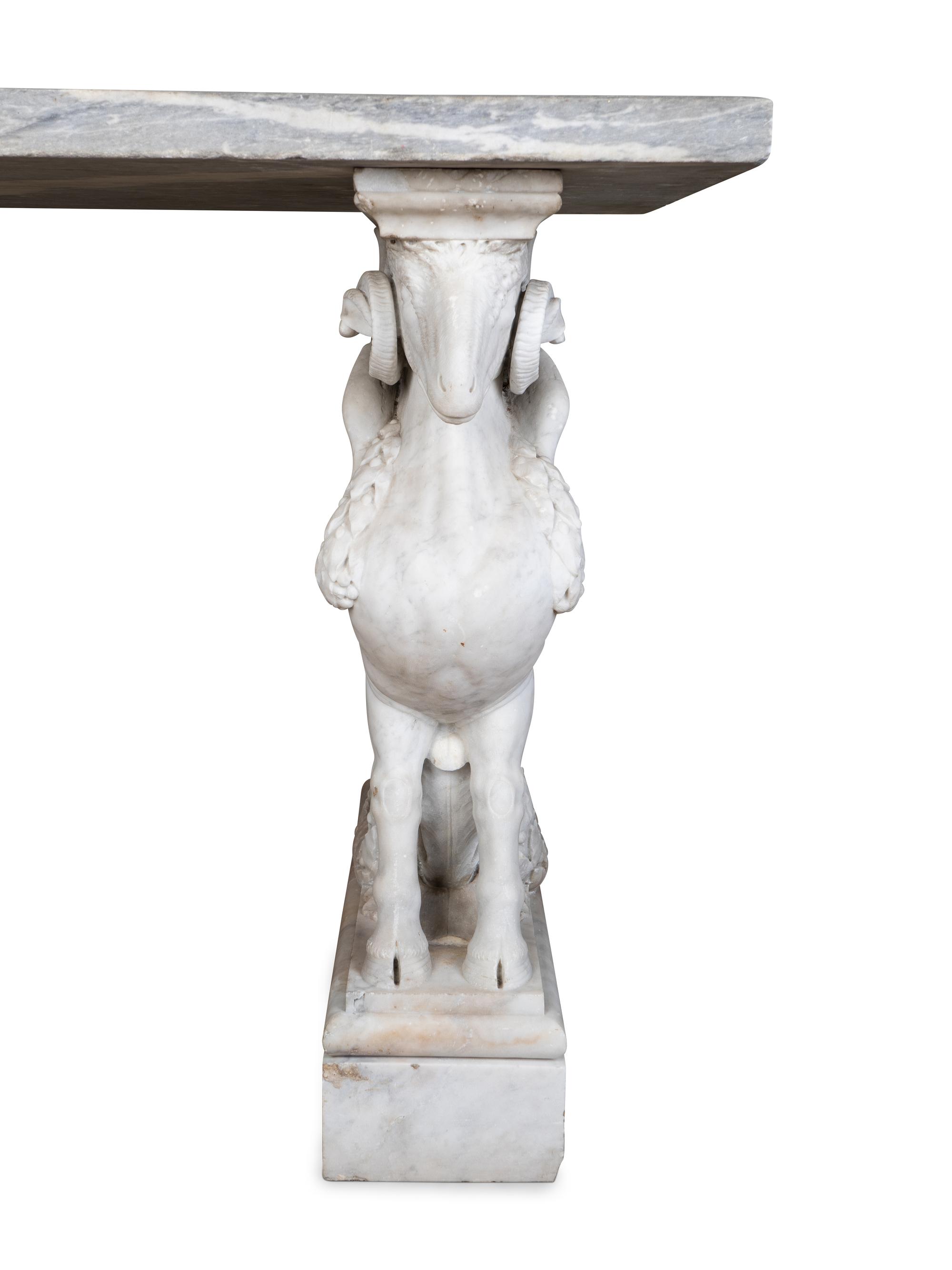 An Italian Carved Marble Table — IN THE MANNER OF FRANCESCO ANTONIO FRANZONI, 18TH/19TH CENTURY
