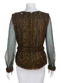 An Yves Saint Laurent Sequin Evening Blouse, No size.