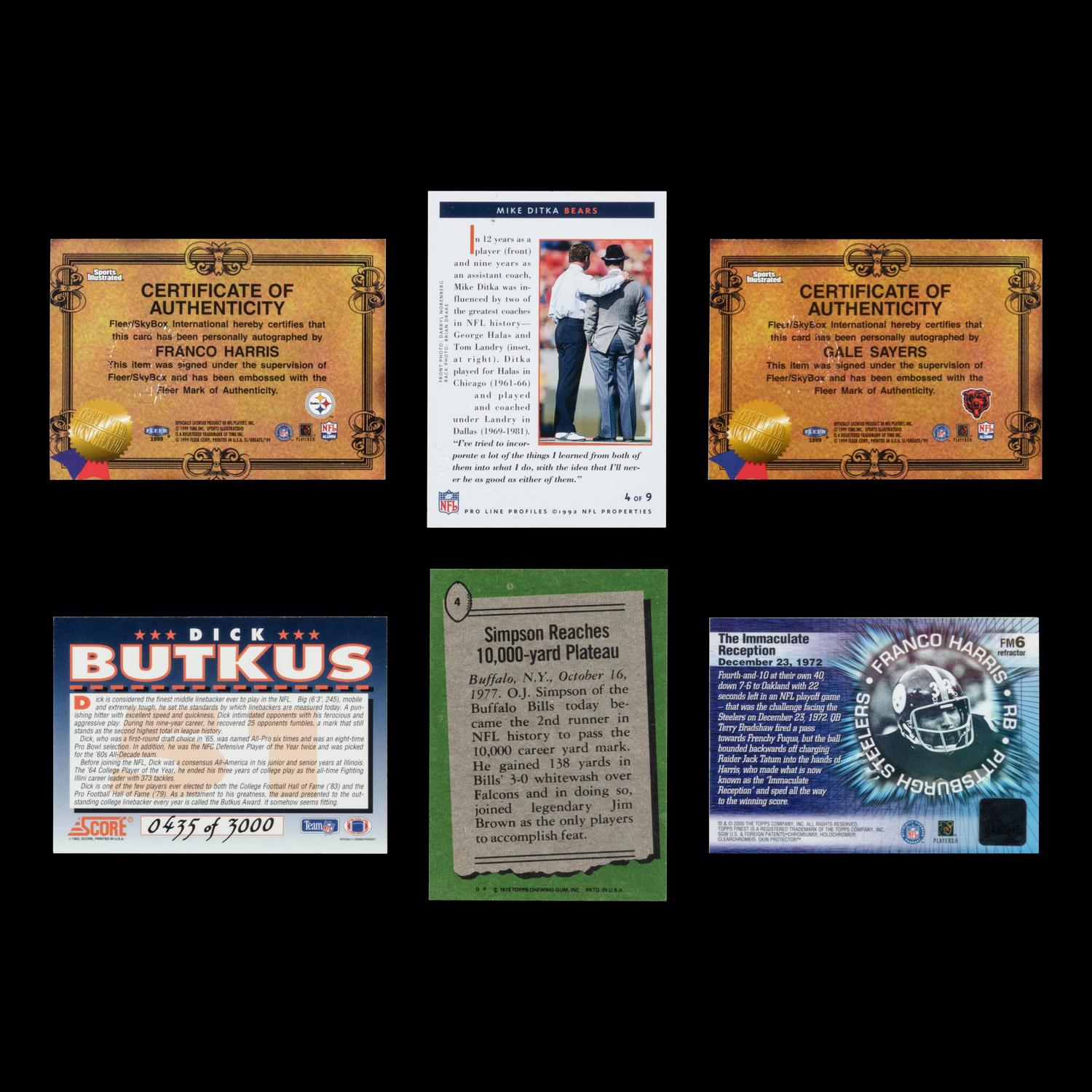 A Collection Hall of Fame Signed Autograph Football Cards