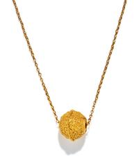 A Greek Gold Necklace with a Filigree Bead