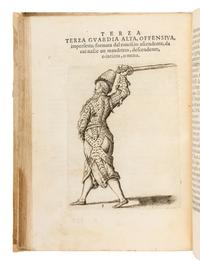 VIZANI, Angelo (d. 1552). Trattato Dello Schermo...Nel Quale Discorre Intorno all' Eccellenza Dell'Armi et Delle Lettere: Intorno all' Offesa et Difesa . Bologna: Gio. Rossi, 1588.