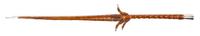 A Bamboo and Silvered Metal Walking Stick, Height overall 45 1/2 x height of handle 2 5/8 inches.