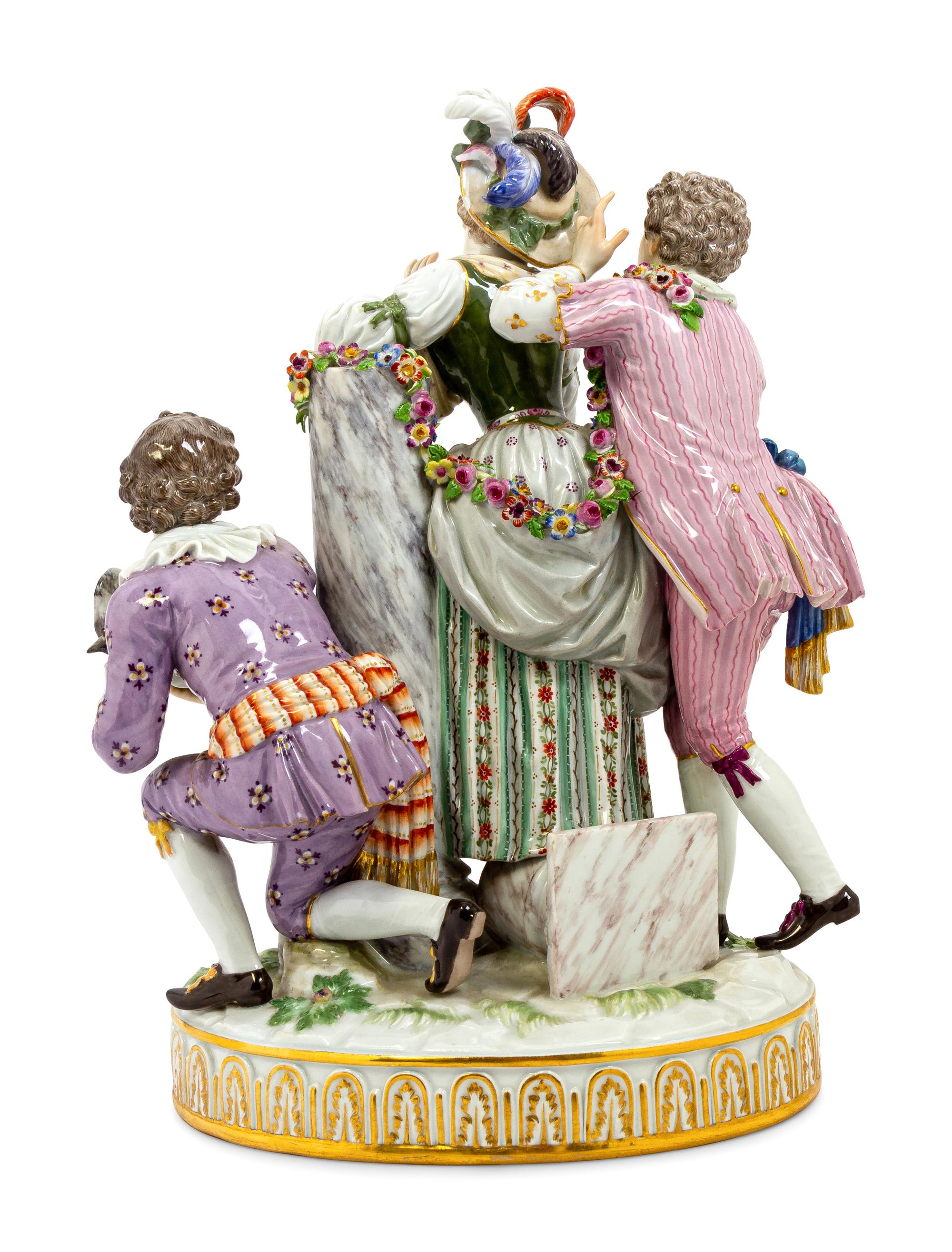 A Meissen Porcelain Gallant Grouping