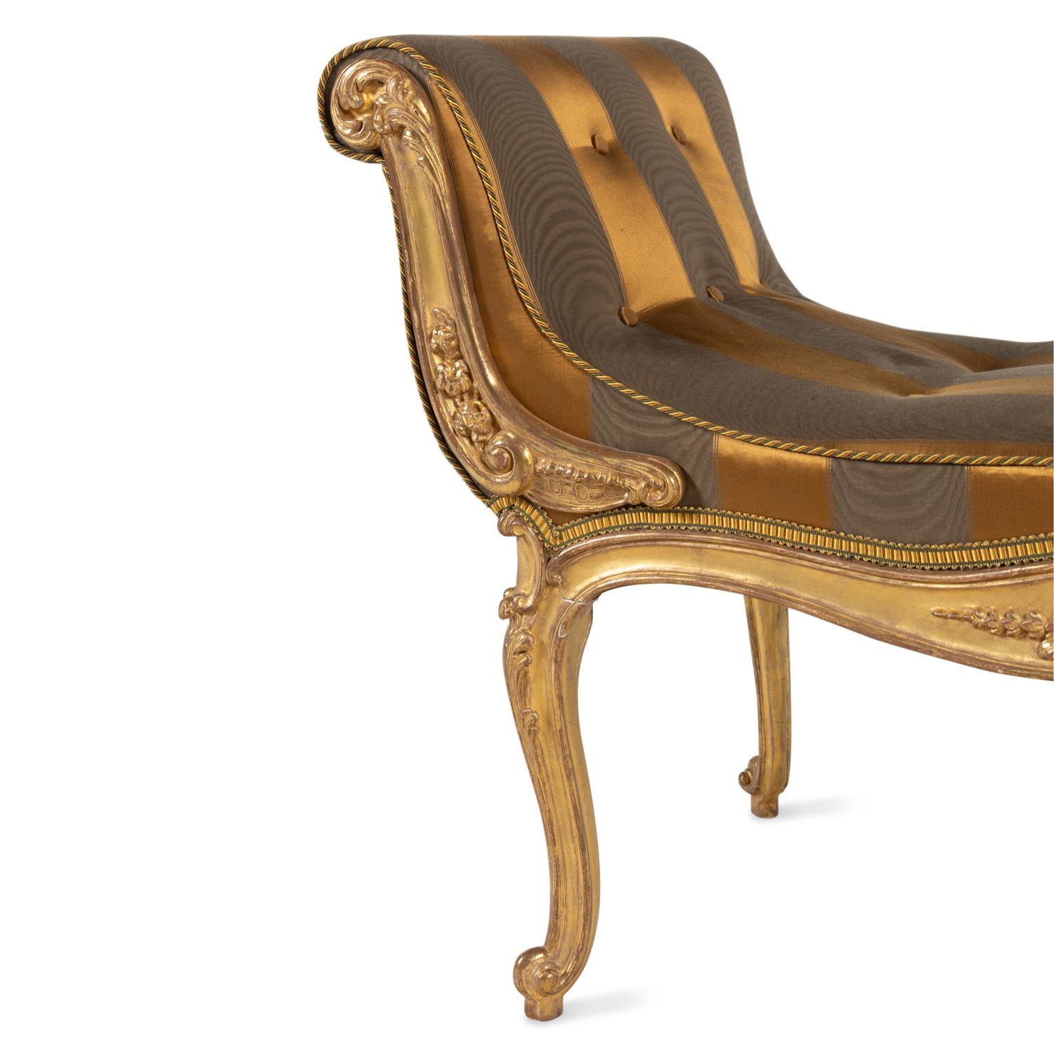 A Louis XV Giltwood Window Bench