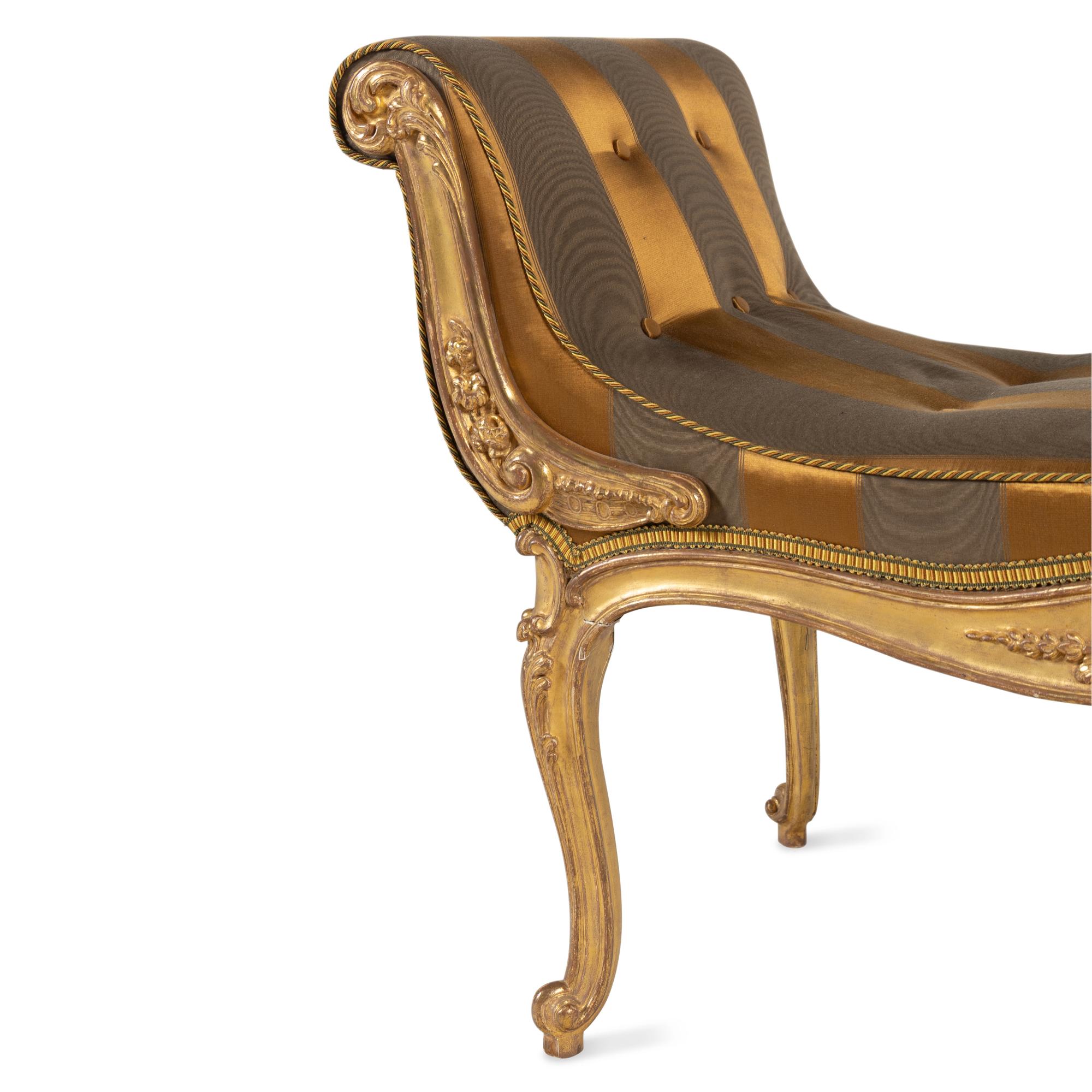 A Louis XV Giltwood Window Bench