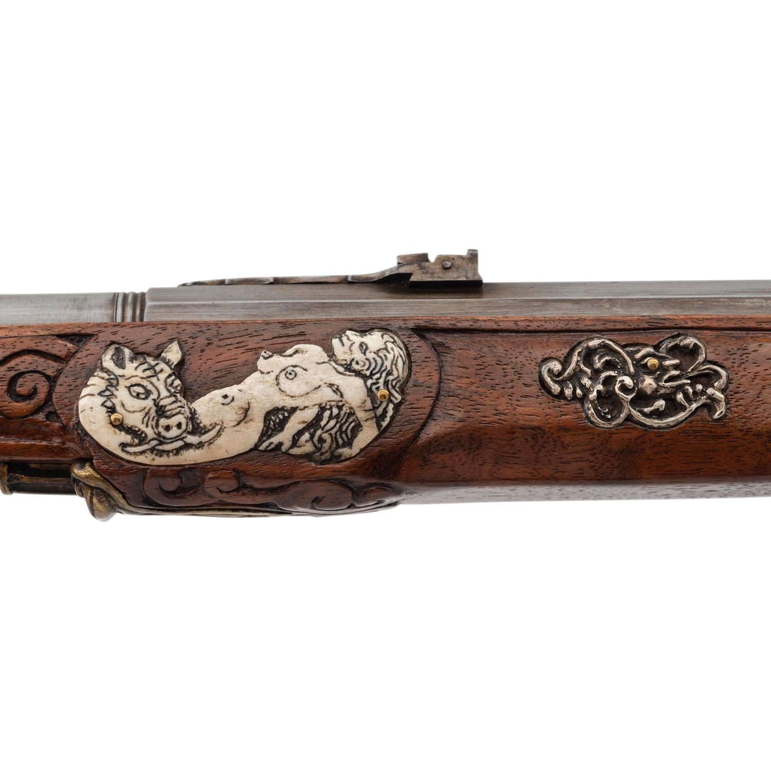 Contemporary Flintlock Rifle with Venus and Adonis Motifs
