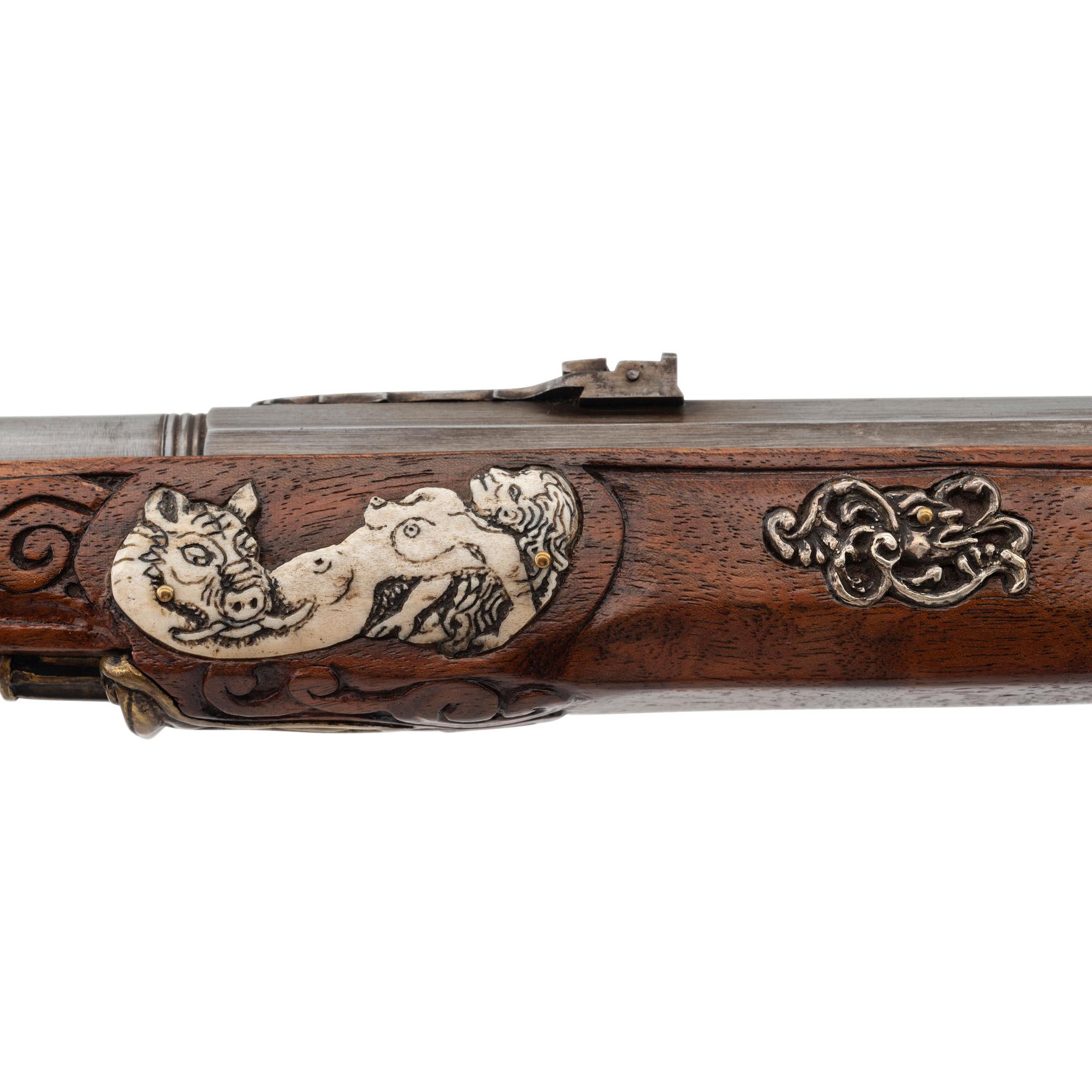 Contemporary Flintlock Rifle with Venus and Adonis Motifs