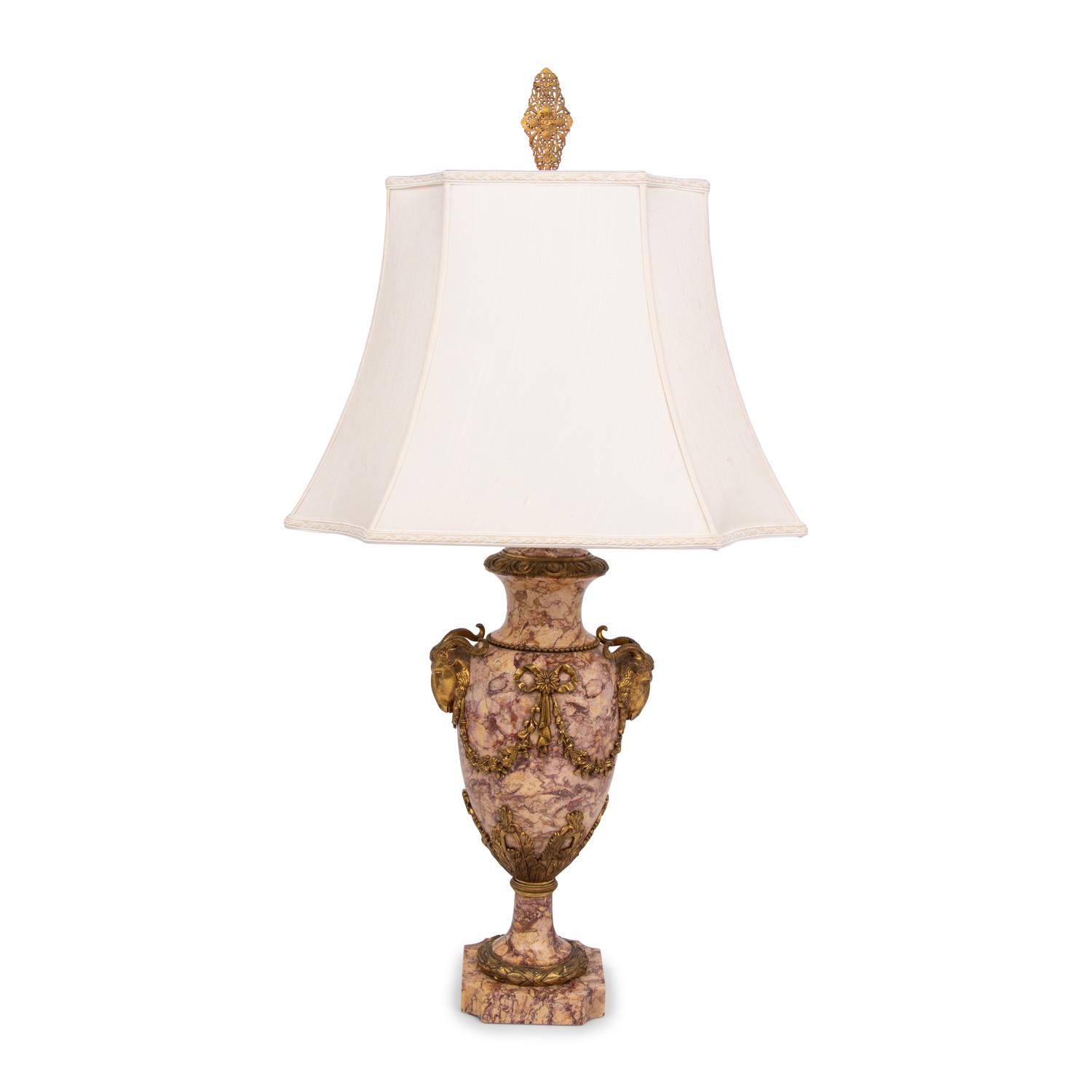 A Louis XVI Style Gilt-Bronze Mounted Marble Urn