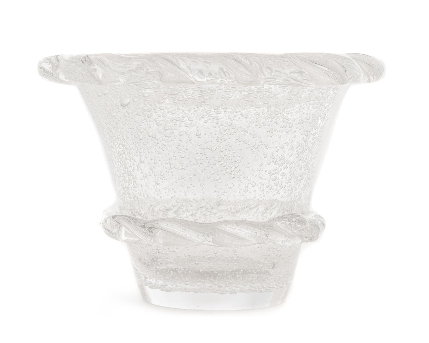 A Daum Art Deco Glass Bowl Height 5 1/2 inches.
