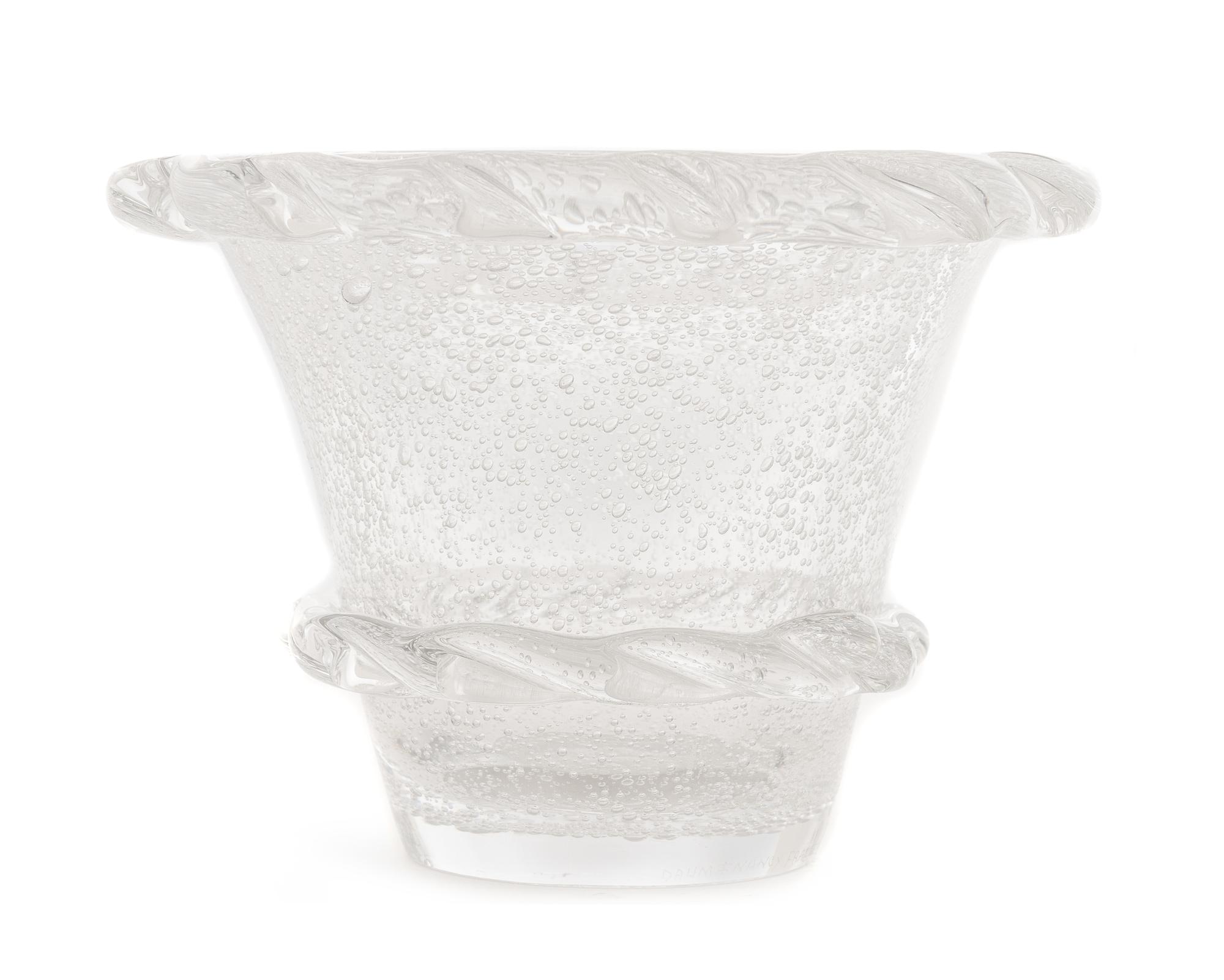 A Daum Art Deco Glass Bowl Height 5 1/2 inches.
